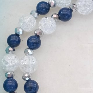 Collana Quarzo Crackle Lapislazzuli Porcellana
