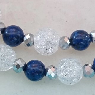 Collana Quarzo Crackle Lapislazzuli Porcellana