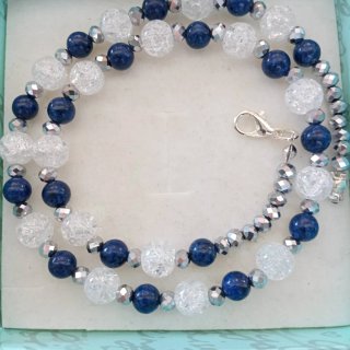 Collana Quarzo Crackle Lapislazzuli Porcellana