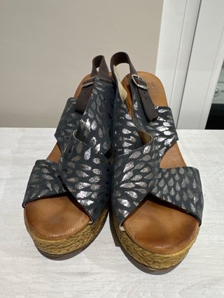 Sandalias tacón plataforma piel T38 verano