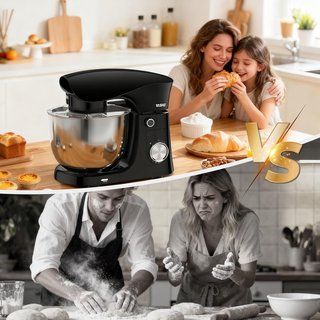 Batidora amasadora doble bol 1500W 9,5L NUEVO