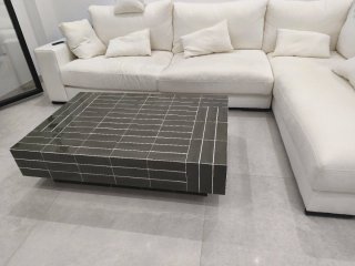 Mesa centro losas verde cerámica
