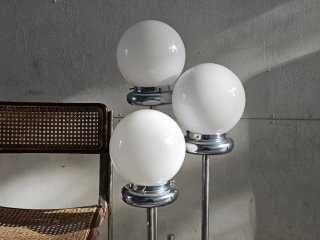 Lampada Vintage Sfera Argento Metallo Vetro