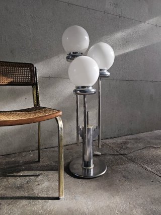 Lampada Vintage Sfera Argento Metallo Vetro
