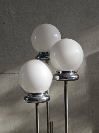 Lampada Vintage Sfera Argento Metallo Vetro