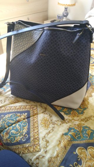 Borsa Carpisa blu e bianca con logo