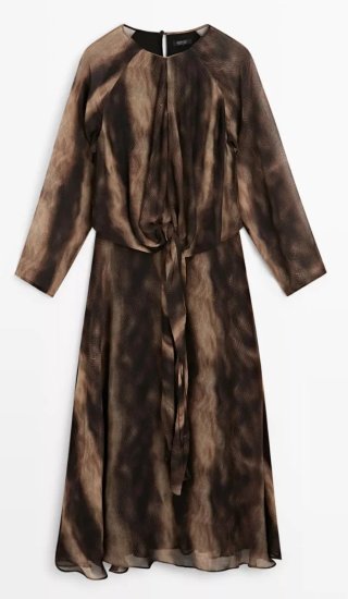 Vestido Massimo Dutti Marrón Talla M