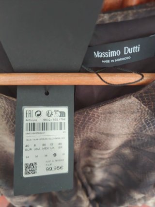 Vestido Massimo Dutti Marrón Talla M