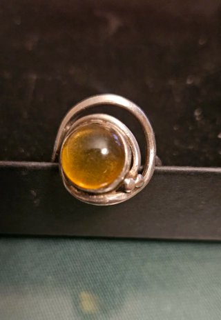 Anillo Plata Artesanal Ámbar