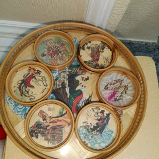 Juego de 6 posavasos de bambú