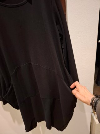 Abito felpa nera elastica uovo