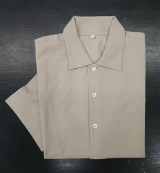Camicia mezza manica piquet boxfit/oversize Tg.M/L