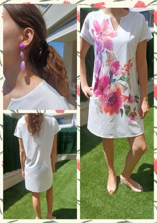 Vestido corto estampado floral