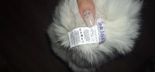 Bufanda pelo conejo Jo & Mr Joe gris/blanco