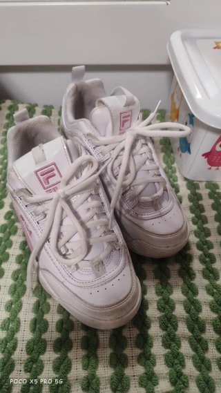 Sapatilhas Fila n°35 Rosa e Branco