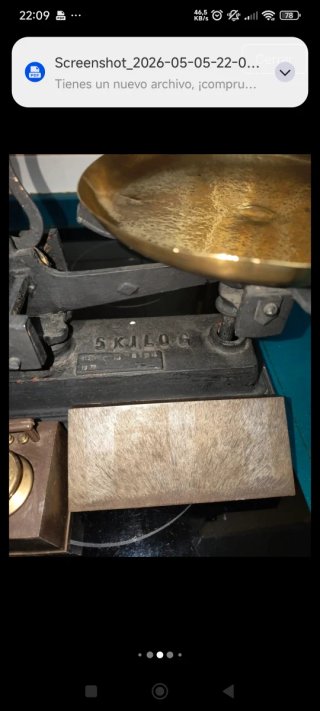 Antiguo  juego pesas de laton completo + balanza