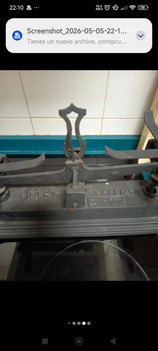 Antiguo  juego pesas de laton completo + balanza