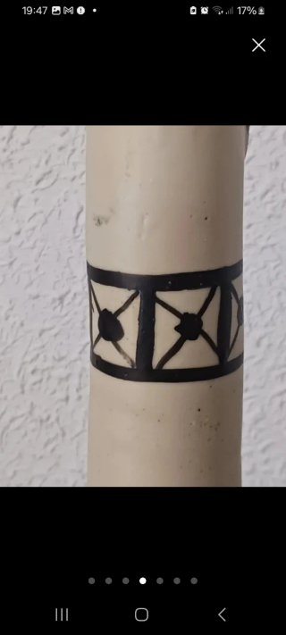 Jarrón Cerámica Talavera Beige/Negro