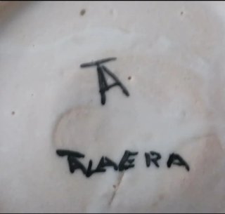 Jarrón Cerámica Talavera Beige/Negro