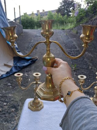Candelabri in ottone antichi euro 25  cad