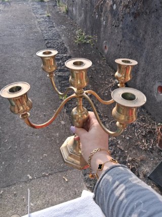 Coppia candelabri in ottone euro 25 cad