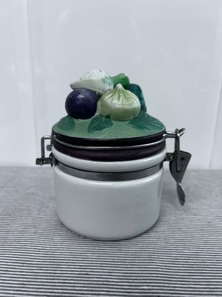Lote 2 tarros cerámica decorativos verduras