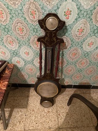 Barómetro Termómetro Vintage Madera