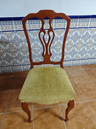 Mesa comedor y 6 sillas madera y cristal