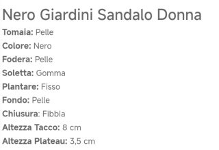 Sandali Nero Giardini Neri Zeppa