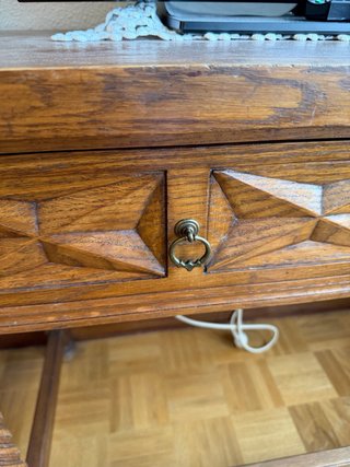 Mesa de castaño alargada