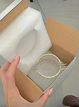 Mini vaso de vidrio acanalado para batidos