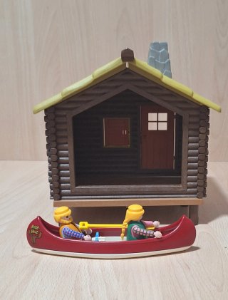 Playmobil Casa Cabaña y Canoa