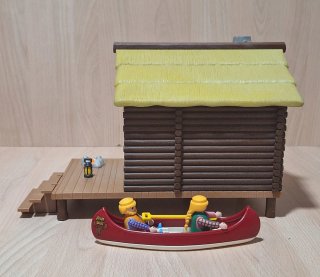 Playmobil Casa Cabaña y Canoa