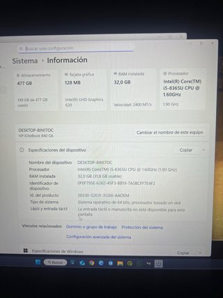 Portátil HP Elitebook 840 G6 Argento