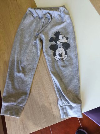 Calças de Moletom Cinza Mickey Mouse