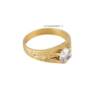 anillo oro 18k con piedra con circonita
