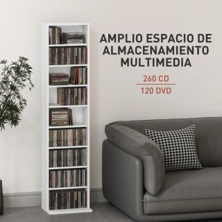 Estantería Blanca Multifuncional libros cd's dvd's