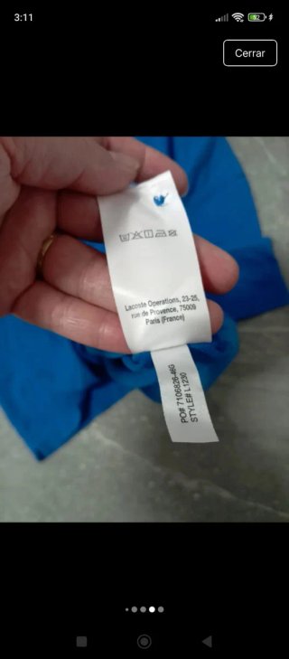 Polo Lacoste Azul Talla l