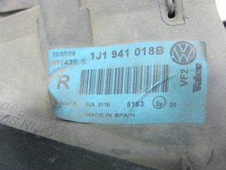 Faro derecho volkswagen 1jk1941018b golf 1369819