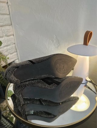 Botines Menbur plateados con cristal talla 40