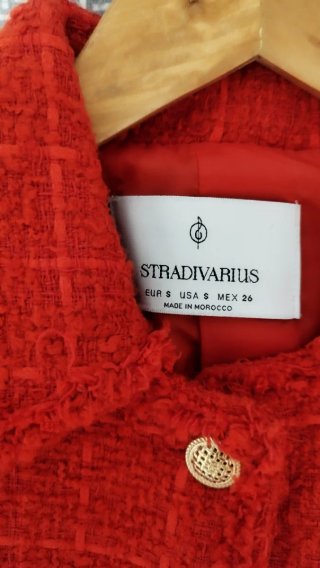 Conjunto Tweed Stradivarius Rojo