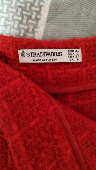 Conjunto Tweed Stradivarius Rojo