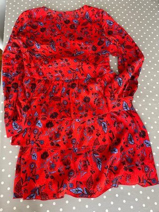 Vestido Zara Rojo Estampado Flores
