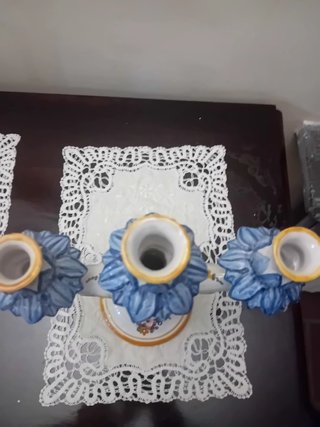 Candelabro ceramica dipinta a mano vintage