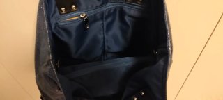 Bolso Azul Brillante Grande