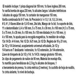 MALETÍN DE HERRAMIENTA 187 PIEZAS