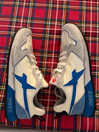 Scarpe W6ZY bianche e celesti taglia 39