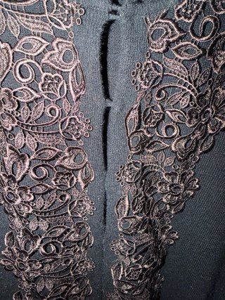 Maglia Blumarine Nera con Pizzo Marrone Tg 46
