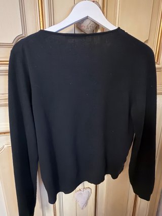 Maglia Blumarine Nera con Pizzo Marrone Tg 46