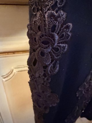 Maglia Blumarine Nera con Pizzo Marrone Tg 46
